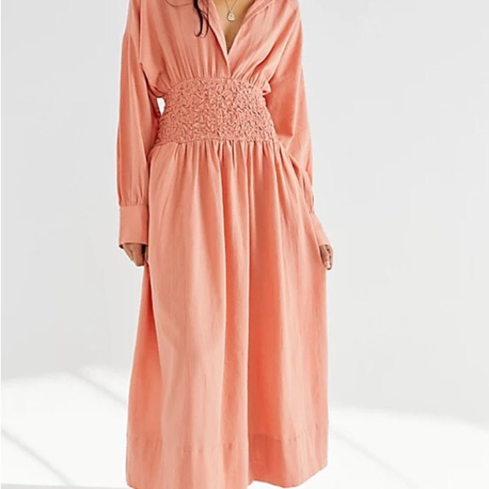 NWT Free People Monika Shirt Dress - Autumn Peach